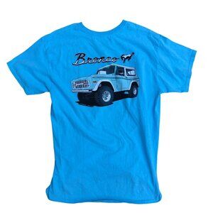 FORD Wright and Ditson Bronco T Shirt LG Men's Blue Short Sleeve Crew Neck